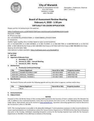Board of Assessment Review Meeting - 20210204