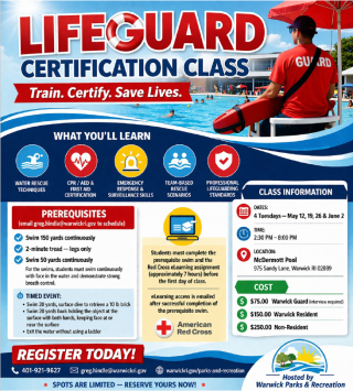 Lifeguards Needed, get certified and join our team!