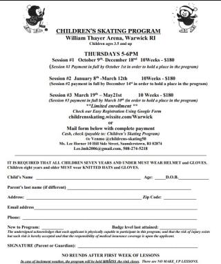 Children's Learn to Skate Program 2025-2026