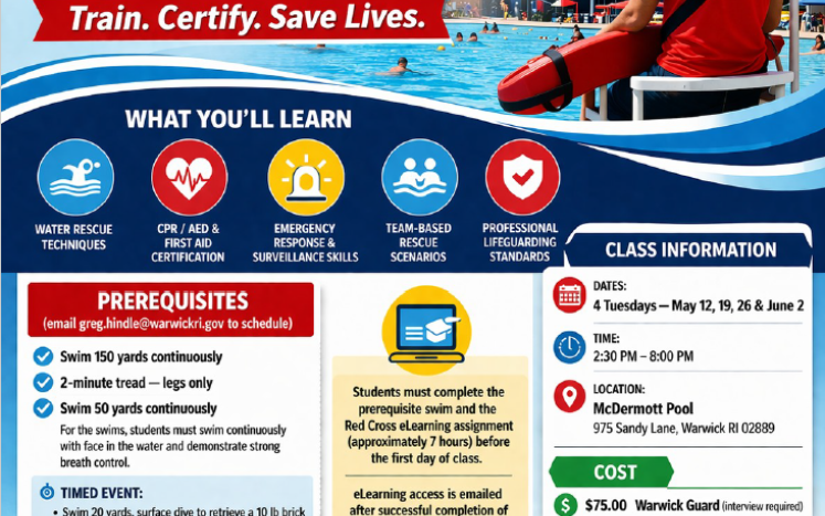 Lifeguards Needed, get certified and join our team!