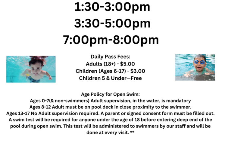 Open Swim April Vacation Week 2024 @ McDermott Pool